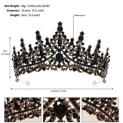 Alloy Rhinestone Hair Bands  for Woman Girls PW-WGA69DD-01-1