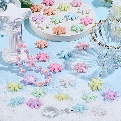 36Pcs 9 Colors Luminous Transparent & Opaque Acrylic Beads OACR-SC0002-80-1