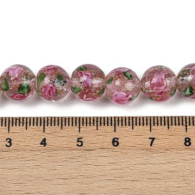Handmade Glod Sand Lampwork Beads Strands LAMP-B028-03A-10mm-1