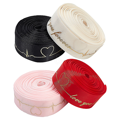 40 Yards 4 Colors Polyester Ribbon SRIB-CP0001-01-1