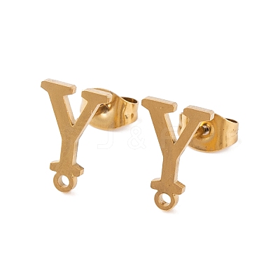 Ion Plating(IP) 304 Stainless Steel Stud Earrings FIND-Q103-01Y-G-1