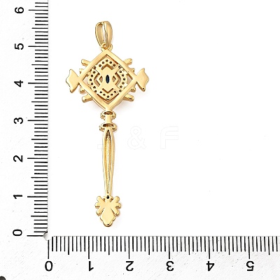 Brass Micro Pave Cubic Zirconia Big Pendants KK-B147-04G-05-1