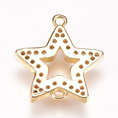 Brass Micro Pave Cubic Zirconia Links LS-ZIRC-K073-02-01G-1