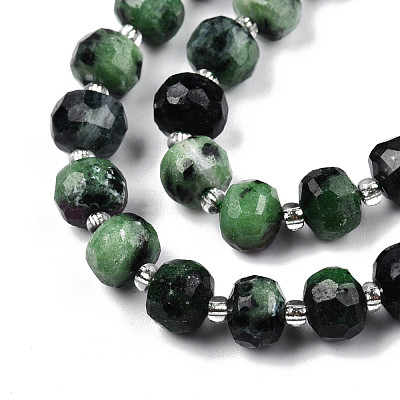 Natural Ruby Zoisite Beads Strands G-N327-08W-1