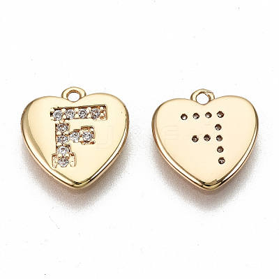 Brass Micro Pave Clear Cubic Zirconia Charms KK-N231-234F-NF-1