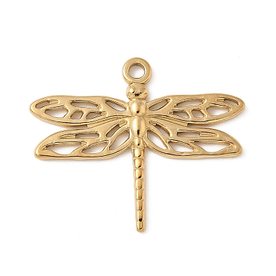 304 Stainless Steel Dragonfly Pendants STAS-S186-08D-G-1