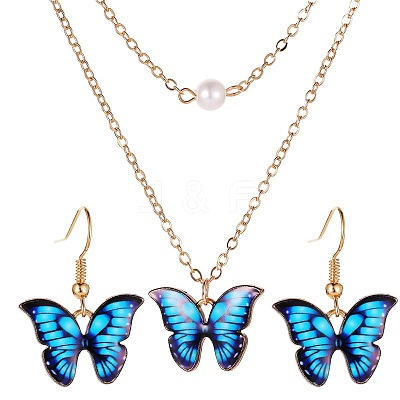 Alloy Acrylic Pendants Necklacels & Dangle Earrings Sets for Women WH-WGE37E6-01-1