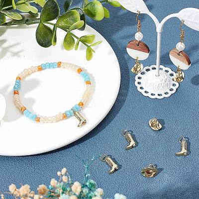 8Pcs 2 Style Rack Plating Brass Charms ZIRC-BBC0001-38-1