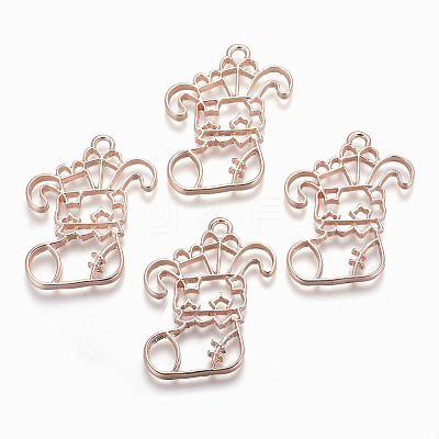 Rack Plating Alloy Open Back Bezel Pendants LS-PALLOY-Q351-19RG-FF-1