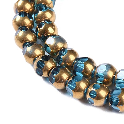 Electroplate Glass Beads Strands EGLA-Q128-04A-FP04-1