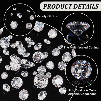 9 Styles Cubic Zirconia Cabochons ZIRC-BBC0002-97-1