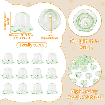 30Pcs Acrylic Bead Caps for Wind Chimes Making TACR-TA0001-69C-1