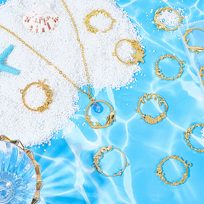 Rack Plating Ocean Theme Alloy Pendants FIND-SC0014-95-1