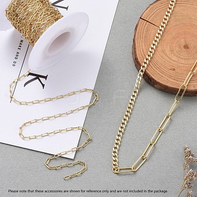Soldered Brass Paperclip Chains CHC-G005-03G-1