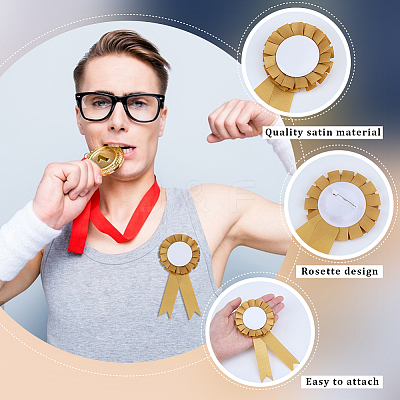 12Pcs Award Ribbon Shape Iron Badge Pins JEWB-CP0001-52-1