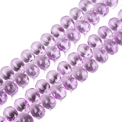 Baking Paint Transparent Glass Beads Strands GL-N005-02A-D04-1