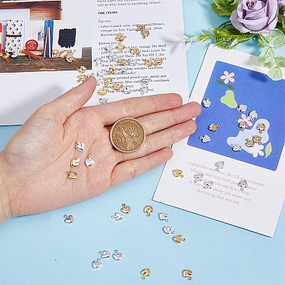 60Pcs 2 Colors Brass Charms KK-HY0001-96-1