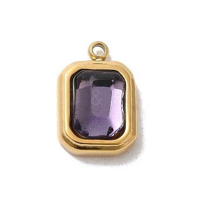 304 Stainless Steel Glass Pendants STAS-L022-062G-03-1