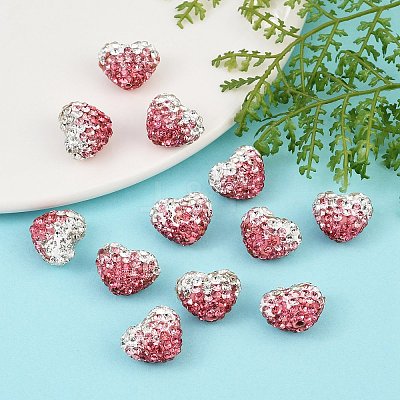 Valentine's Day Gradient Color Polymer Clay Grade A Rhinestone Beads RB-A049-06-1