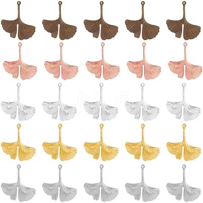 150Pcs 6 Colors Autumn Theme Brass Filigree Pendants KK-FH0002-51-1