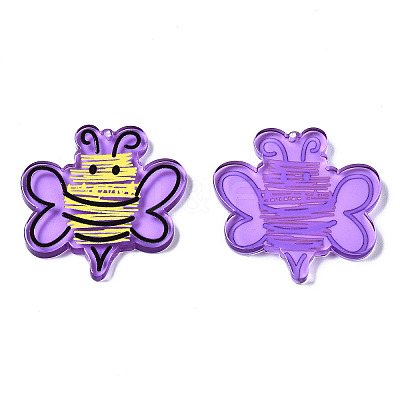 Translucent Acrylic Pendants TACR-T021-40C-1