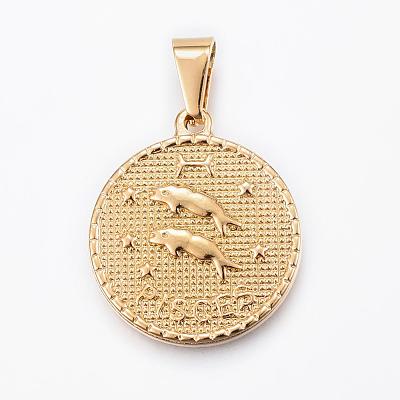 Real 18K Gold Plated 304 Stainless Steel Pendants STAS-H372-01E-1