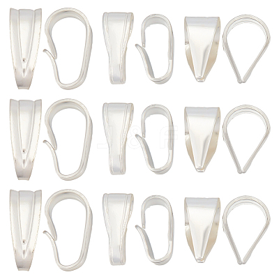 15Pcs 3 Styles 925 Sterling Silver Snap on Bails STER-ME0001-19-1