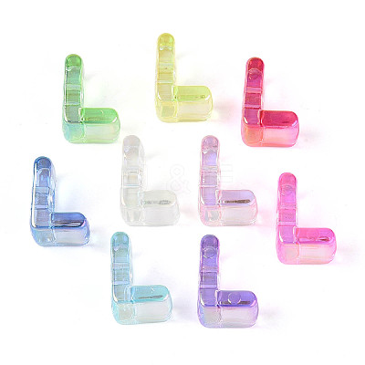 UV Plating Transparent Acrylic European Beads OACR-M027-02L-1