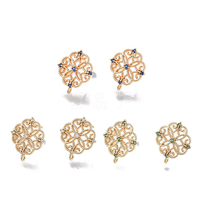 Brass Stud Earring Findings KK-T038-491-M-1