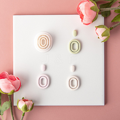 Oval Shape Resin Clay Cutters for Earring Making PW-WG30656-01-1