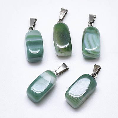 Natural Banded Agate/Striped Agate Pendants G-T122-20D-1