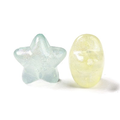 Luminous Transparent Acrylic Beads OACR-G033-06A-1