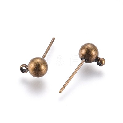 Brass Ball Post Ear Studs EC254-NFAB-1