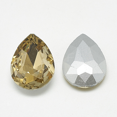 Pointed Back Glass Rhinestone Cabochons RGLA-T081-7x10mm-04-1
