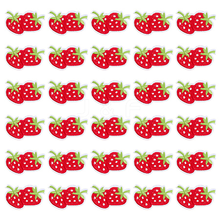 30Pcs Strawberry Computerized Embroidery Cloth Iron on/Sew on Patches PATC-FG0003-73B-1