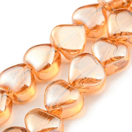 Pearl Luster Plated Electroplate Transparent Glass Beads Strands EGLA-G037-09A-PL03-1