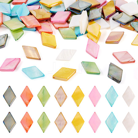 80Pcs 8 Colors Dyed Natural Freshwater Shell Beads SHEL-TA0001-26-1