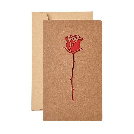 5 Bags Kraft Paper Greeting Cards AJEW-YW0001-50A-1