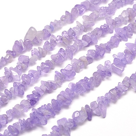 Natural Amethyst Chip Bead Strands G-M205-35-1