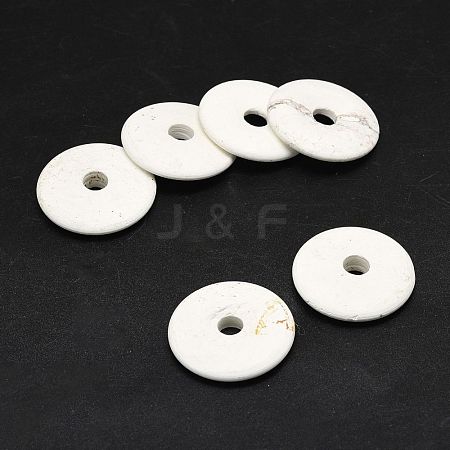 Donut Natural Howlite Pendants G-H268-E01-A-1