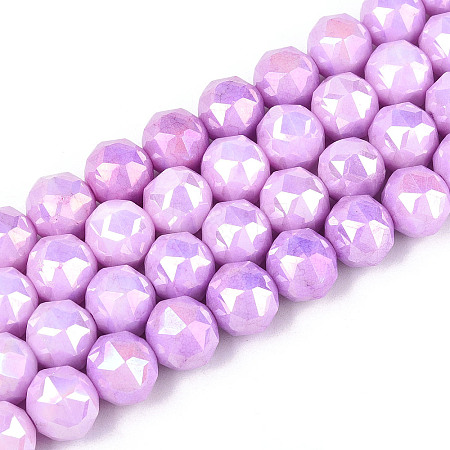 Anti-Tarnish Electroplate Glass Beads Strands GLAA-N010-10mm-07-1