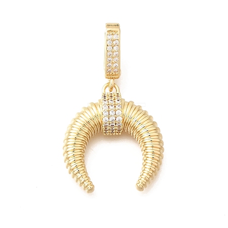 Brass Micro Pave Clear Cubic Zirconia Pendants KK-D255-12G-1