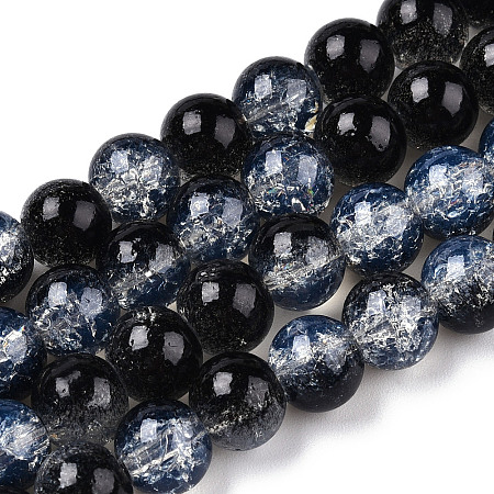 Transparent Crackle Baking Painted Glass Beads Strands DGLA-T003-01C-01-1