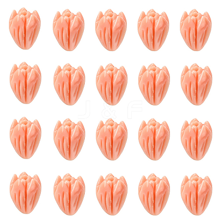 20Pcs Opaque Resin Flower Rose Beads RESI-YW0004-99H-1