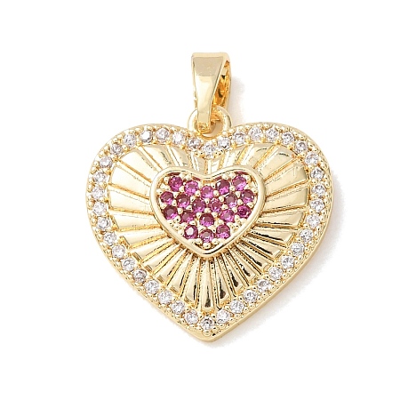 Valentine's Day Brass Micro Pave Cubic Zirconia Pendants CU-H001-02B-G-1