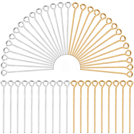 600Pcs 2 Colors Brass Eye Pin KK-SP0001-68A-1