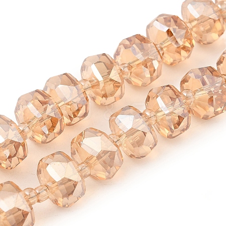 Transparent Electroplate Glass Beads Strands EGLA-P062-01A-PL02-1