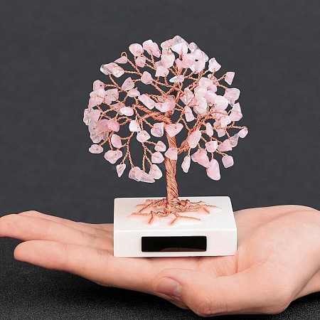 Natural Rose Quartz Wealth Tree Sculpture PW-WG89A9B-03-1