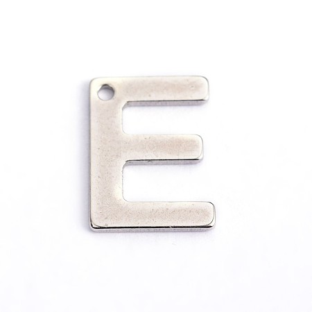 Tarnish Resistant 304 Stainless Steel Letter Charms STAS-O072-E-1