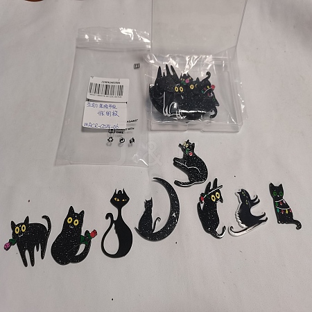 14Pcs 7 Styles Cat Theme Acrylic Pendants OACR-SZ0001-37-1
